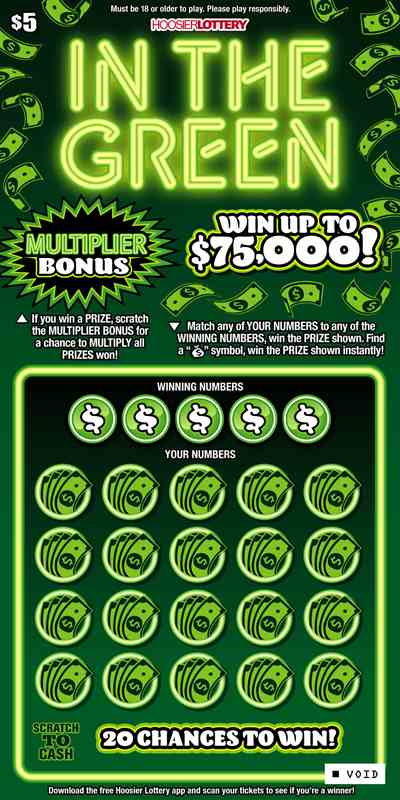 In The Green scratchcard - game number #2486 - front
