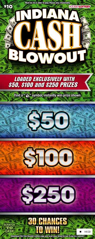 Indiana Cash Blowout scratchcard - game number #2568 - front