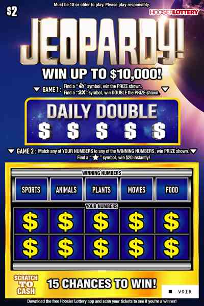 Jeopardy! scratchcard - game number #2579 - front