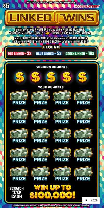 Linked Wins scratchcard - game number #2541 - front