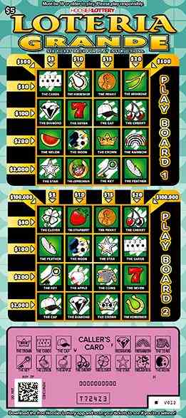 Loteria Grande scratchcard - game number #2598 - front-scratched