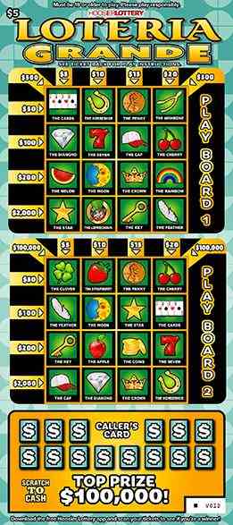 Loteria Grande scratchcard - game number #2598 - front
