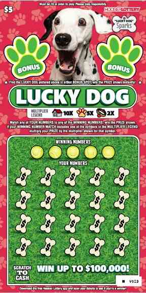 Lucky Dog scratchcard - game number #2587 - front