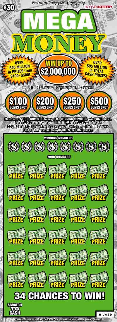 Mega Money scratchcard - game number #2462 - front