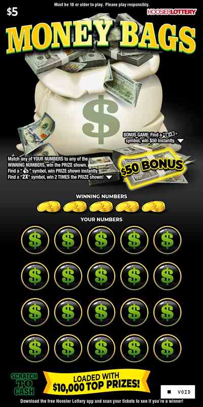 Money Bags scratchcard - game number #2554 - front