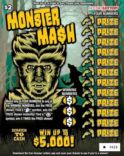 Monster Ma$H scratchcard - game number #2594 - front