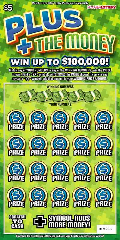 Plus The Money scratchcard - game number #2507 - front