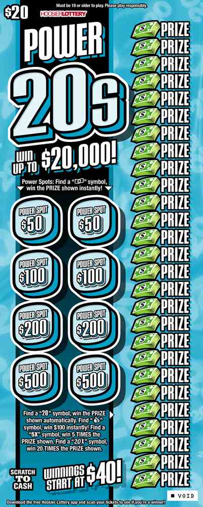 Power 20S scratchcard - game number #2514 - front