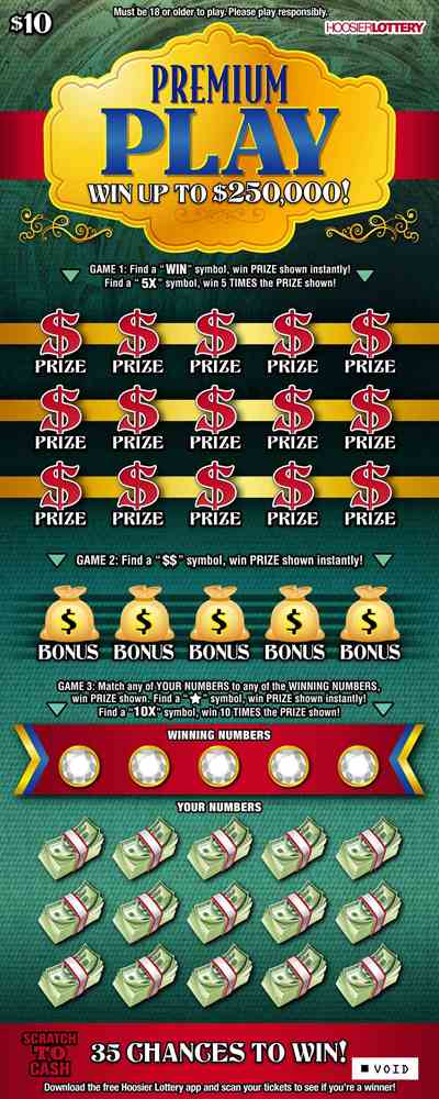 Premium Play scratchcard - game number #2441 - front