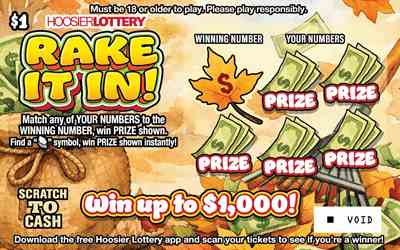 Rake It In! scratchcard - game number #2632 - front