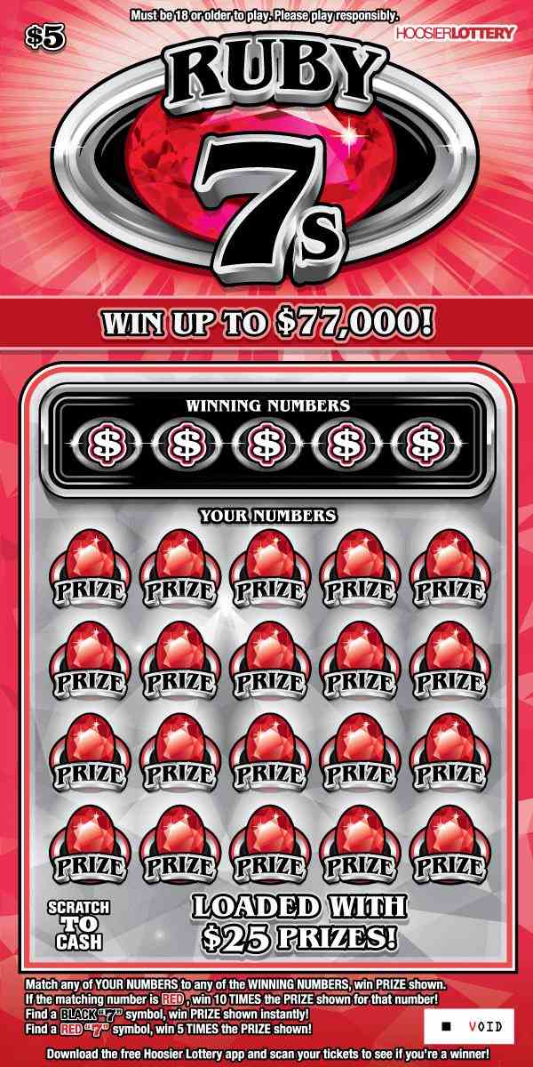Ruby 7S scratchcard - game number #2613 - front