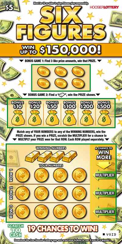 Six Figures scratchcard - game number #2528 - front