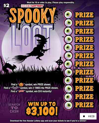 Spooky Loot scratchcard - game number #2633 - front
