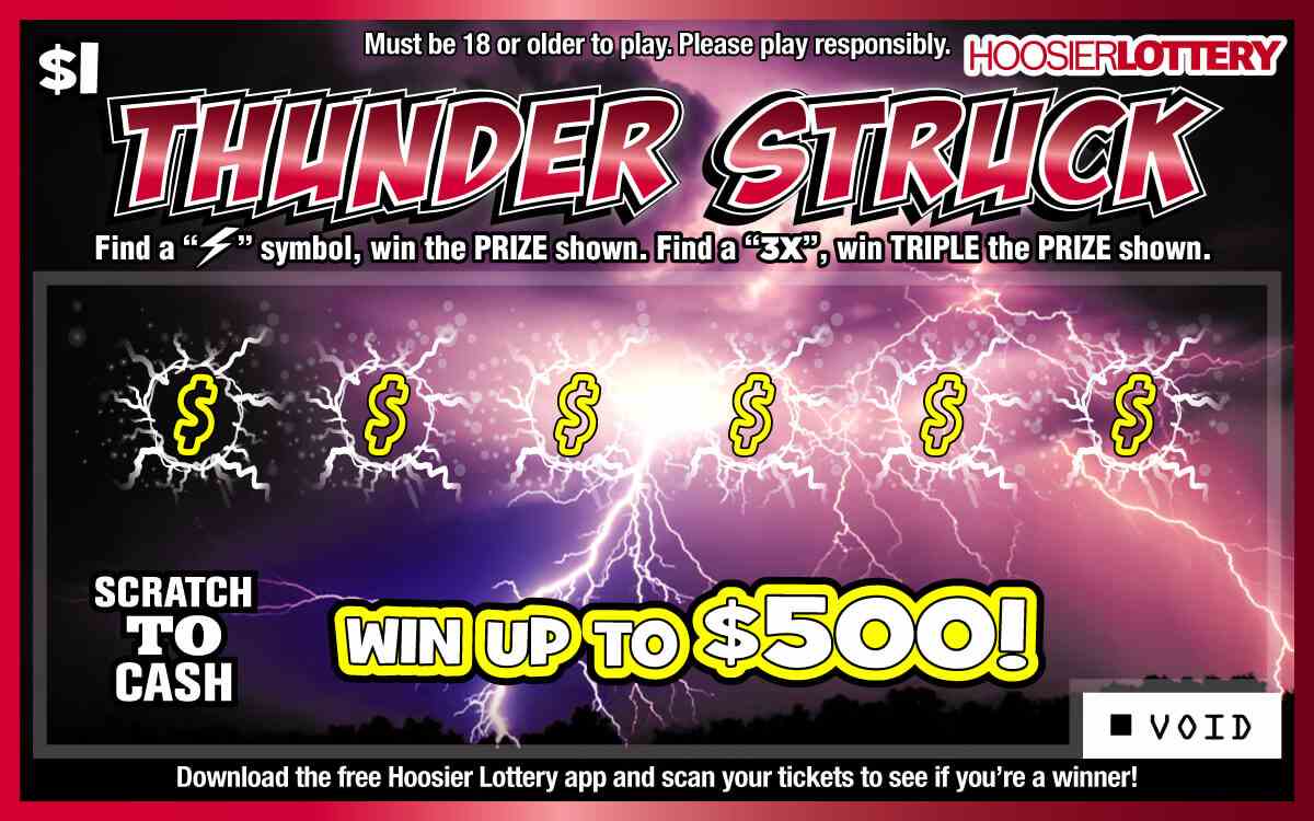 Thunder Struck scratchcard - game number #2511 - front