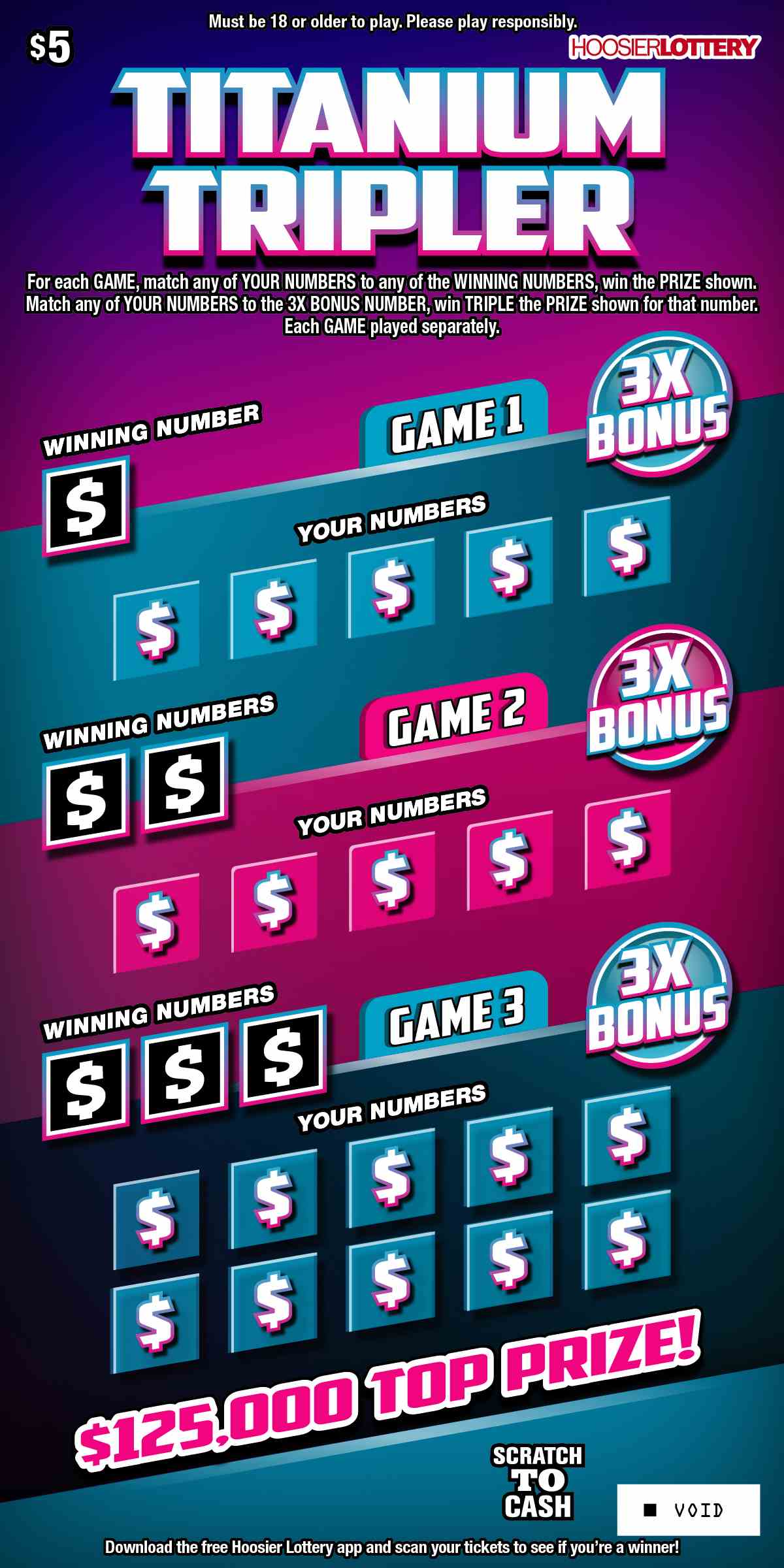 Titanium Tripler scratchcard - game number #2534 - front