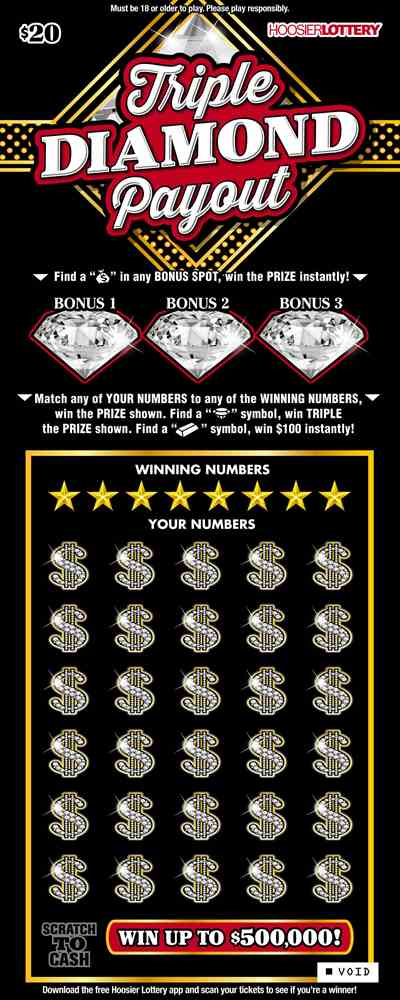 Triple Diamond Payout scratchcard - game number #2506 - front