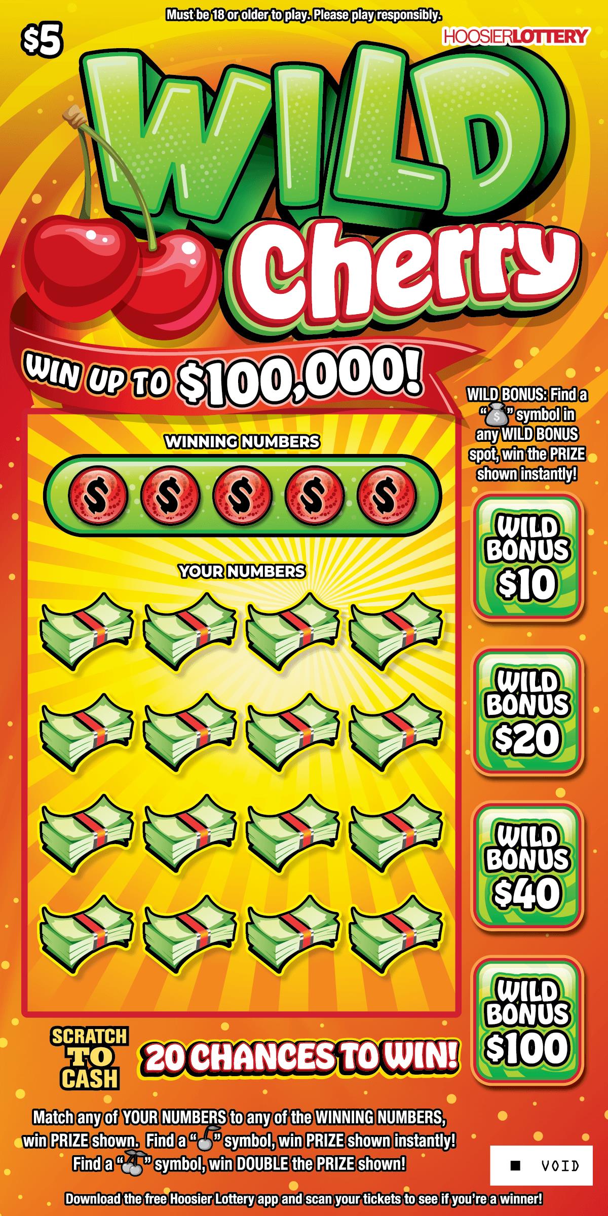 Wild Cherry scratchcard - game number #2634 - front