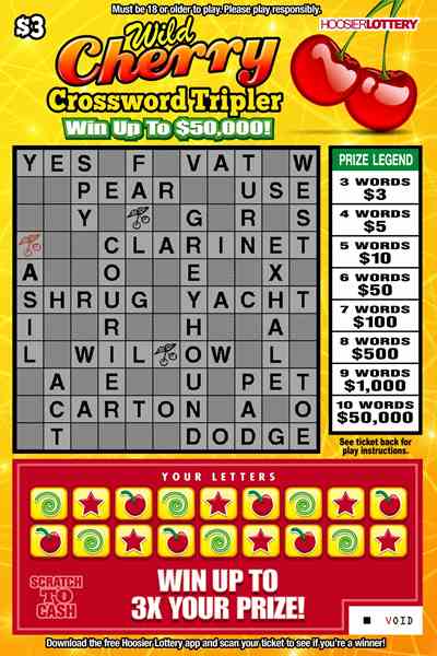 Wild Cherry Crossword Tri scratchcard - game number #2566 - front
