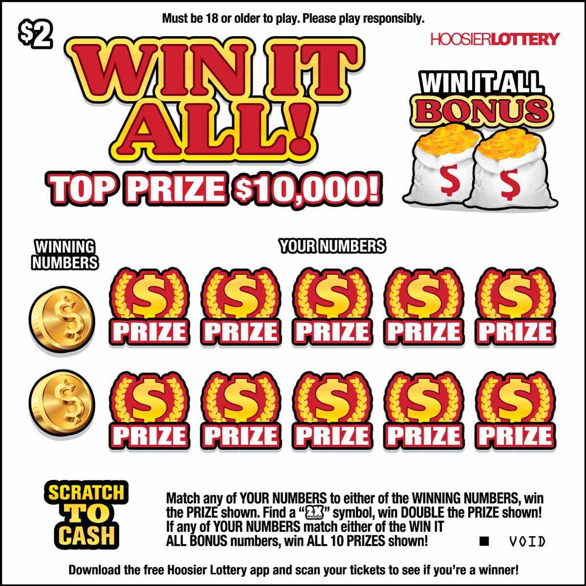 Win It All! scratchcard - game number #2611 - front