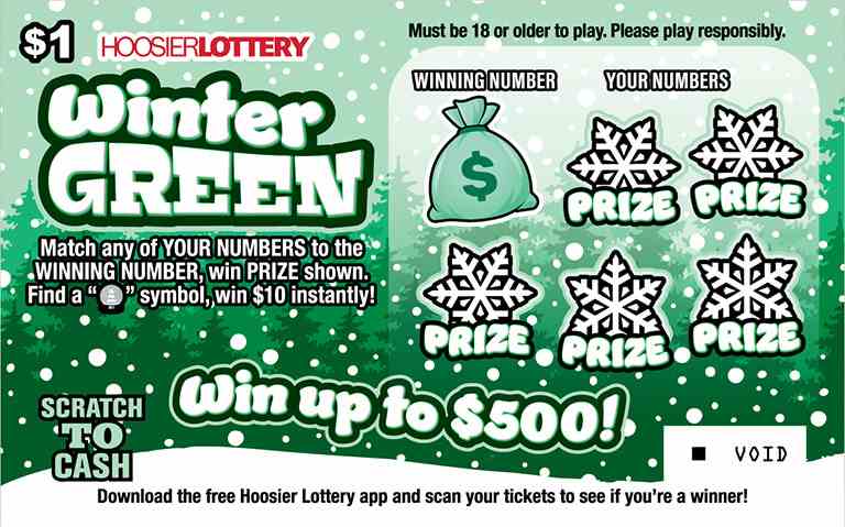 Winter Green scratchcard - game number #2603 - front