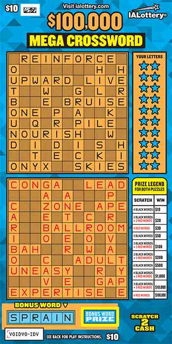 $100,000 Mega Crossword scratchcard - game number #770 - front