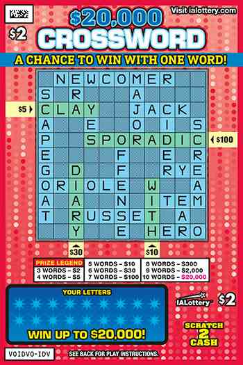 $20,000 Crossword scratchcard - game number #536 - front