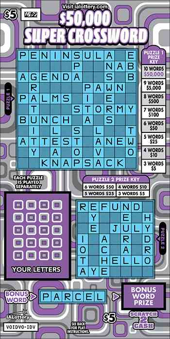 $50,000 Super Crossword scratchcard - game number #616 - front