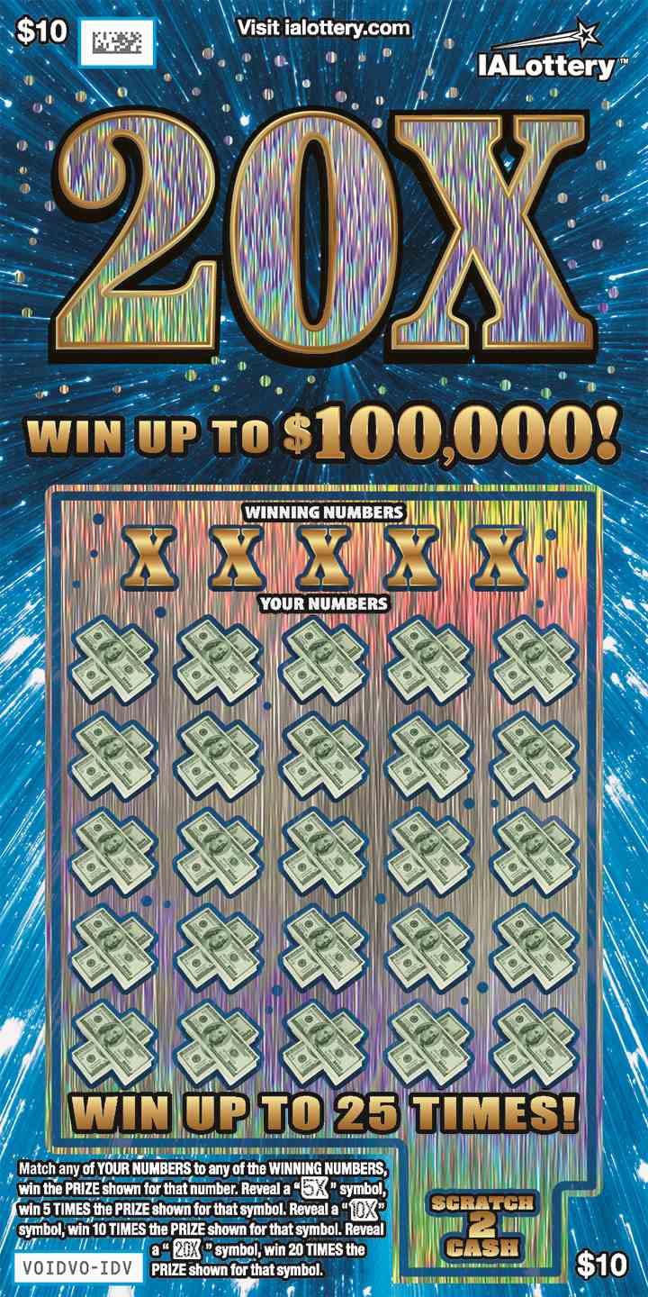20X scratchcard - game number #736 - front