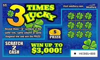 3 Times Lucky scratchcard - game number #737 - front