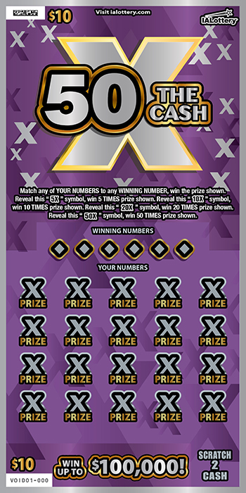 50X The Cash scratchcard - game number #802 - front