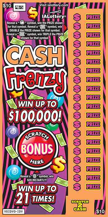 Cash Frenzy scratchcard - game number #759 - front