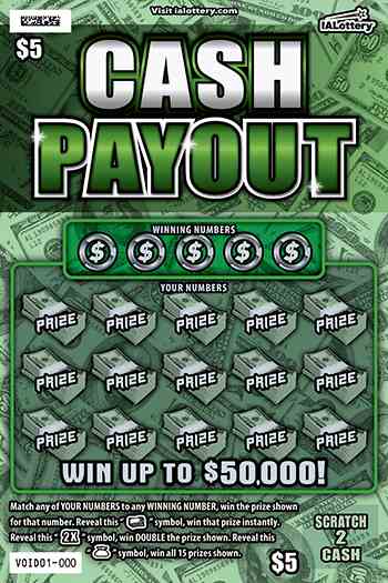 Cash Payout scratchcard - game number #785 - front