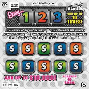 Easy 1-2-3 scratchcard - game number #668 - front
