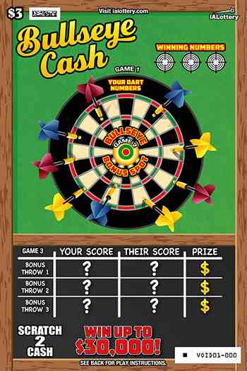 Ending Soon!Bullseye Cash scratchcard - game number #745 - front