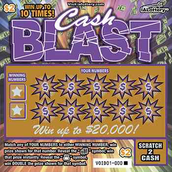 Ending Soon!Cash Blast scratchcard - game number #714 - front