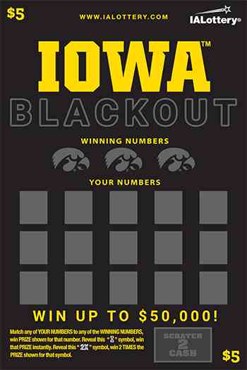 Ending Soon!Iowa Blackout scratchcard - game number #761 - front