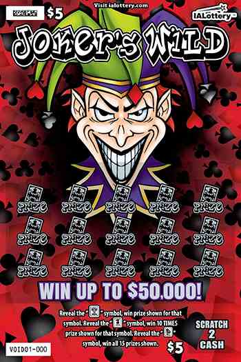 Ending Soon!Joker's Wild scratchcard - game number #735 - front