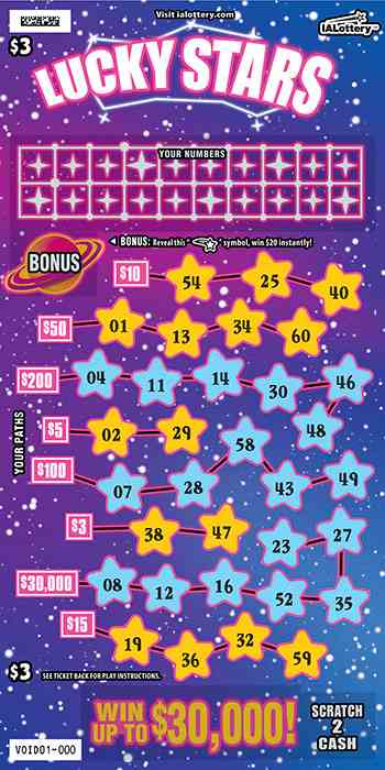 Ending Soon!Lucky Stars scratchcard - game number #729 - front