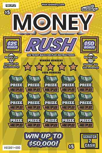 Ending Soon!Money Rush scratchcard - game number #730 - front