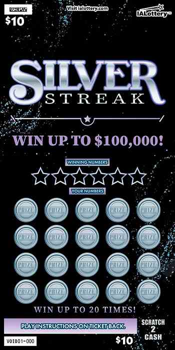Ending Soon!Silver Streak scratchcard - game number #746 - front
