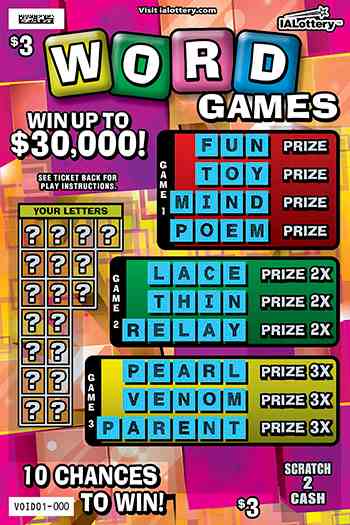 Ending Soon!Word Games scratchcard - game number #739 - front