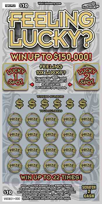 Feeling Lucky? scratchcard - game number #719 - front