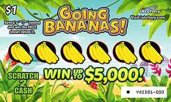 Going Bananas! scratchcard - game number #744 - front