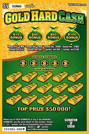 Gold Hard Cash scratchcard - game number #662 - front