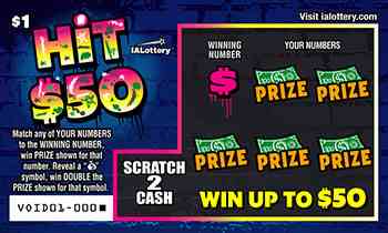 Hit $50 scratchcard - game number #694 - front