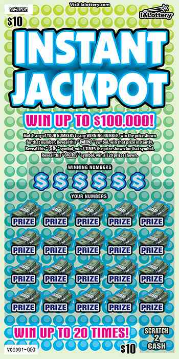 Instant Jackpot scratchcard - game number #775 - front