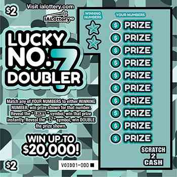 Lucky No 7 Doubler scratchcard - game number #646 - front