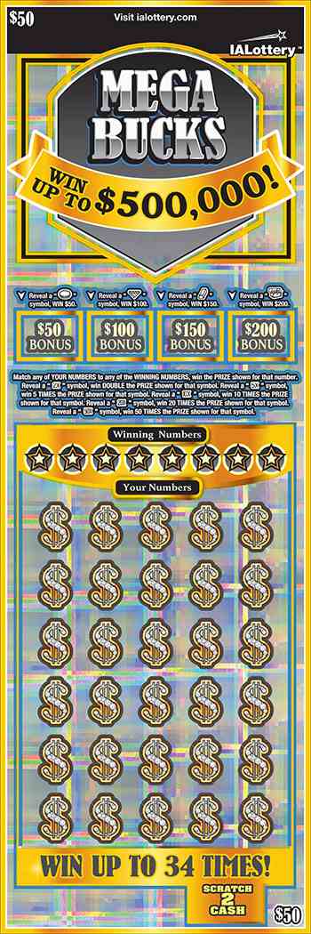 Mega Bucks scratchcard - game number #710 - front