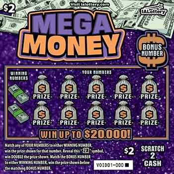 Mega Money scratchcard - game number #776 - front