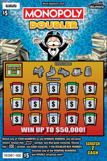 Monopoly Doubler scratchcard - game number #781 - front